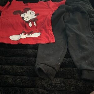 Disney Kids Black Sweatpants and shirt